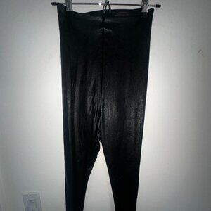 Commando Women's Black High-Waisted Faux Leather Leggings Size M